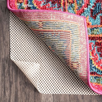 White Oval Non-Slip Rug Pad for 4' x 6' Rugs