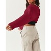 Womens Sweater Bolero Open Front Cropped Sweater Cardigan Long Sleeve Rib Knit Tops Cropped Cardigan Shrugs for Sleeveless Dress - 2 of 4