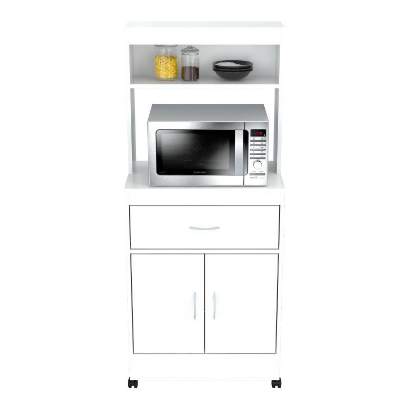 2 Shelves Kitchen Microwave Storage Cabinet White - Inval, 4 of 9