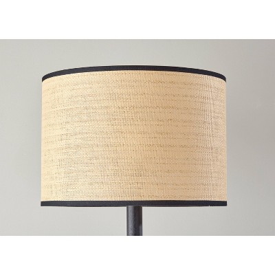 Ellis 18'' Black Wood Floor Lamp with 3-Way Edison Light