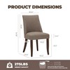 Set of 2 Mid-Century Upholstered Dining Chairs with Wood Legs, Fabric Side Chairs with Back for Kitchen, Dining Room, or Restaurant - Beige - 4 of 4