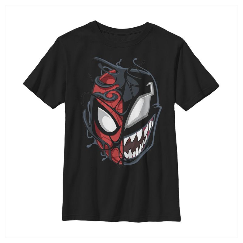 Boy's Marvel Spider-Man Venom Mask Split T-Shirt, 1 of 6