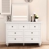 Jojoka 7 Drawer Dresser, Large Wooden Dresser with Gold Metal Handles and Strong Legs for Living Room,White - 3 of 4