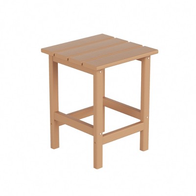 Beige HDPE 5-Piece Outdoor Adirondack Chair Set with Ottomans and Side Table