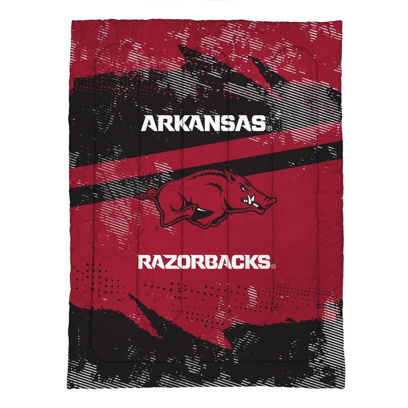 NCAA Arkansas Razorbacks Slanted Stripe Twin Bedding Set in a Bag - 4pc, 2 of 4