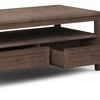 NicBex Coffee Table with Storage, 2-Tier Wooden Table with Shelf & Drawers, Mid-Century Modern Center Table for Living Room - 4 of 4