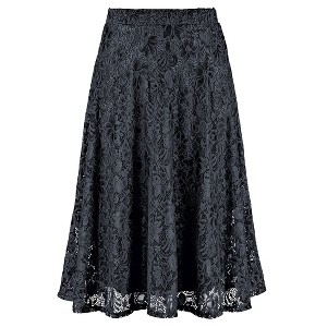 Collections Etc Elegant Lace Full-Sweep Elasticized Waist Pull-On Skirt - 1 of 4