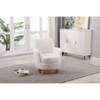 Sapphtopaz 1pc Accent Chair Upholstered Swivel Barrel Chair with Gold Stainless Steel Base, Living Room Chair Reading Chairs - 3 of 4