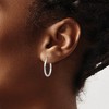 Black Bow Jewelry 2mm Textured Round Hoop Earrings in 14k White Gold, 20mm (3/4 Inch) - 3 of 4