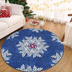 Fulvari Christmas Snowflake Area Rug,Rug Washable Non Slip for Entryway,Mats for Front Door,Bedroom Living Room Laundry Room Indoor - 1 of 4