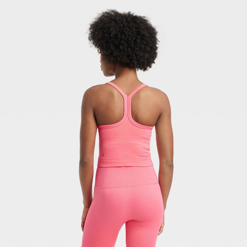 Women's Seamless Rib Cropped High Neck Tank Top - All In Motion™, 2 of 8