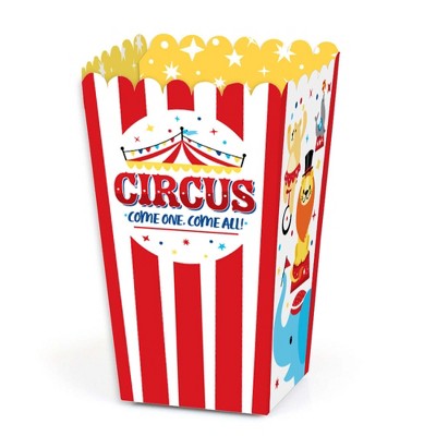 Big Dot of Happiness Carnival - Step Right Up Circus - Carnival Themed Favor Popcorn Treat Boxes - Set of 12