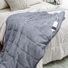 Inhand Heated Weighted Blanket - 13 lbs (50” x 60”) Large, Cozy and Soft Flannel, Fast Heat Light Gray Throw Blanket with Auto Shut-Off Timer - 2 of 4