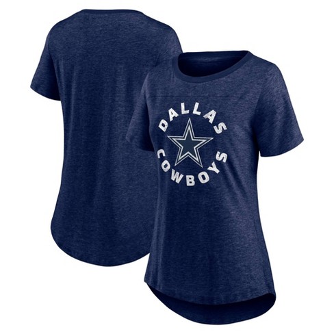 NFL Dallas Cowboys Women's Short Sleeve Roundabout Fashion T-Shirt - L