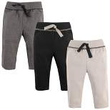 Hudson Baby Infant and Toddler Boy Cotton Pants 3pk, Black Gray