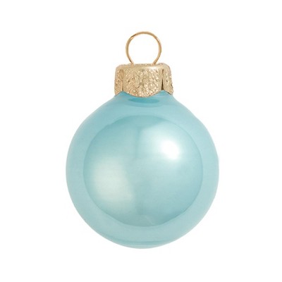 Northlight 8ct Pearl Glass Ball Christmas Ornament Set 3.25" - Baby Blue