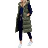 Imily Bela Womens Thick Hooded Down Vest Stand Collar Long Sleeveless Coat Jacket - 2 of 3