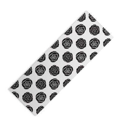 AvenieRoses Black and White (6mm) 24" x 70" Yoga Mat - Society6