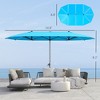 15ft Double-Sided Outdoor Umbrella with Solar Lights, UPF50+ Extra Large Aluminum Patio Umbrella with Crank - 3 of 4