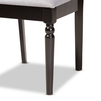 Renaud Dark Brown Upholstered Leather Side Chair with Wood Frame