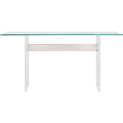 Charlise Acrylic Console Table - Clear, Silver - Safavieh