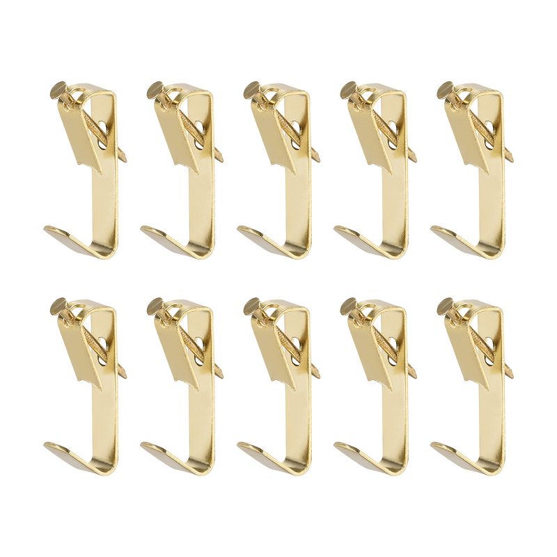 Unique Bargains Photo Frame Hanging Hooks Kit for Wall Mounting Brassy 1.73" x 0.35" 30 Pcs, 1 of 4