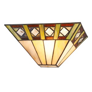 Chloe Lighting Giles Tiffany-Style 1 Light Mission Indoor Wall Sconce 12"Wide - 1 of 4