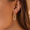 Gold Earrings for Women Trendy, Simple Dainty 14K Gold Plated Paperclip Square Chain Link Dangle Hoops Earrings Pin Stud Huggie Earrings Lightweight - 2 of 4