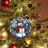 Snowman Ceramic Ornament in Stained Glass Patterns, Christmas Ceramic Hanging Ornament, Christmas Tree Ornament for Home Decors - 2 of 4