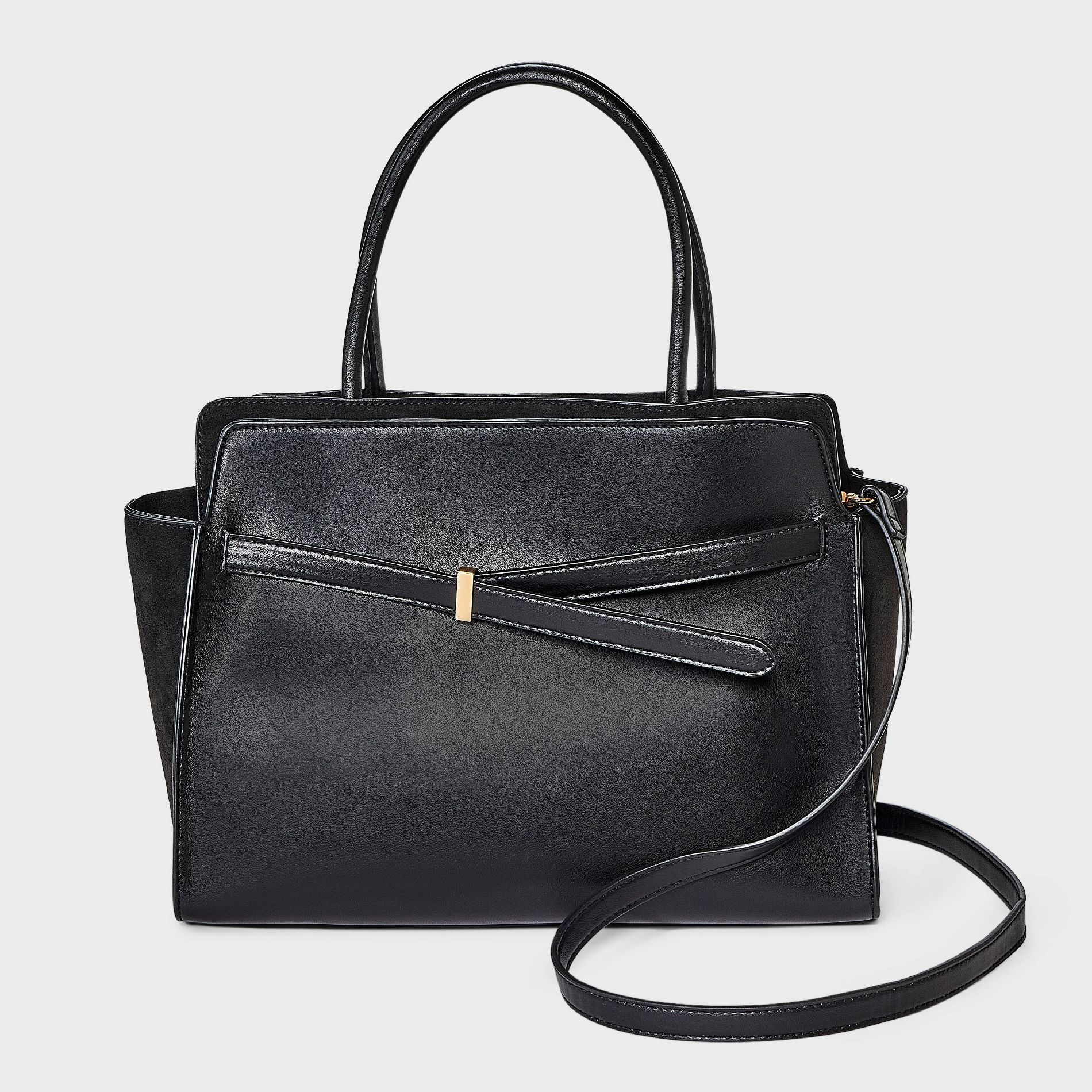 Belted Top Handle Satchel Handbag - A New Day™