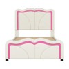 YOOCOZZ Upholstered Platform Bed with Curved and Height-adjustable Headboard, Light Strips - 3 of 4