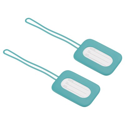Unique Bargains Silicone Lightweight Identifier Card Luggage Tags 2 Pcs