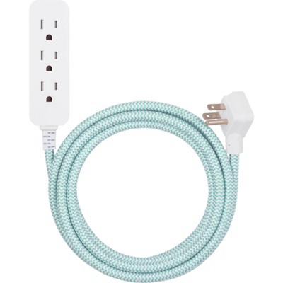 Cordinate 10' Cord Grounded Extension Cord Mint/White