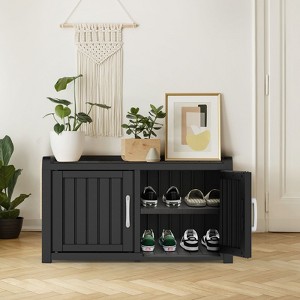CAVINAS Shoe Cabinet, Storage Bench with Doors for Entryway & Hall - 1 of 4