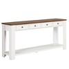 CAVINAS 63 inch Rectangle Console Table with 4 Drawers,Modern Entryway Table with 1 Bottom Shelf for Living Room,Hallway,Antique White/Light Espresso - 4 of 4