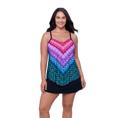 Trimshaper Plus Hank Kona Corners Tankini Swim Top