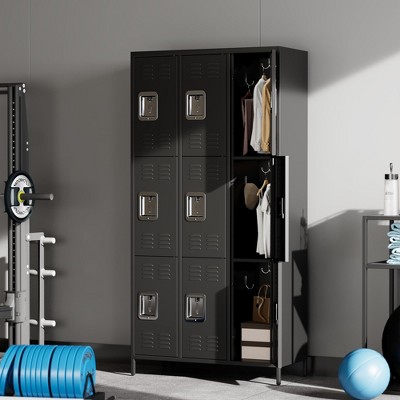 Metal Office Storage Cabinet, 9 Doors, Metal Storage Cabinet for Office and Industrial Use, Employee Organization Solution