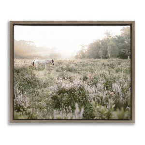 Stupell Industries Misty Sunset Horse Floating Frame Canvas Art - 1 of 4