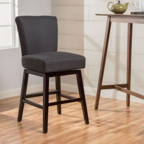 Linen Fabric Swivel Counter Height Bar Stools,Kitchen Chair With Upholstered Wood Frame Wood Legs,Armless Home Office Chair-Cuddlewood - image 1 of 4