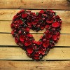 Northlight Red Wooden Rose and Cherries Valentine's Day Heart Wreath, 13-Inch, Unlit - 2 of 3