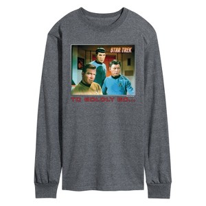 Men's - Star Trek - Retro Boldly Go Long Sleeve Graphic T-Shirt - 1 of 4