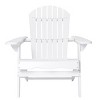 Acacia Wood Folding Adirondack Chair, Rustic Outdoor Lounge with Slatted Seat, 30"W for Patio Garden-3irtyhousy - 3 of 4