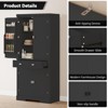 72 Inch Tall Kitchen Pantry Cabinet Large Cupboard Storage Cabinet with Drawer 6 Door Racks Adjustable Shelves for Living Dining Room Laundry - 3 of 4