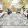 Indoor Outdoor Rugs Bamboo Palm Leaves Weather Resistant  UV Resistant Patio Rug Washable Stain Resistant Non-Slip Patio Carpet - 3 of 4