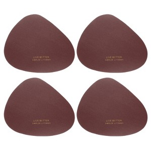 Unique Bargains Irregular PVC Leather Waterproof Anti-slip Home Decor Coasters 4 Pcs - 1 of 4