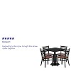 Emma and Oliver 30" Square Black Laminate Table Set, 4 Ladder Back Metal Chairs - 3 of 3