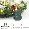 24" Christmas Wreath, Artificial Christmas Decorations with LED Lights, Indoor and Outdoor Holiday Decorative Wreath for Door, Windows, Walls, Silver - 4 of 4