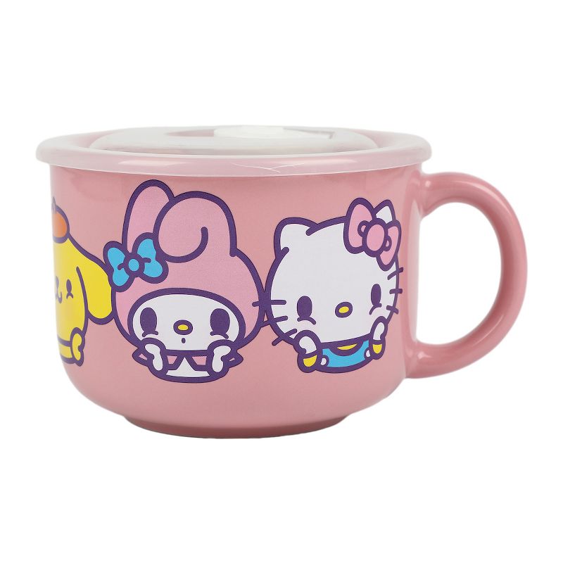 Hello Kitty & Friends 20 Oz Ceramic Soup Mug with Vented Lid, 1 of 7