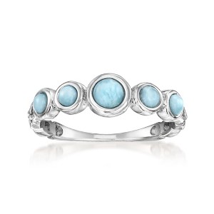 Ross-Simons Larimar Ring in Sterling Silver Size 9 - 1 of 4