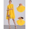 Allegra K Women's Loose Flowy Cloak Sleeve Cape Pleated Chiffon Dress - 2 of 4